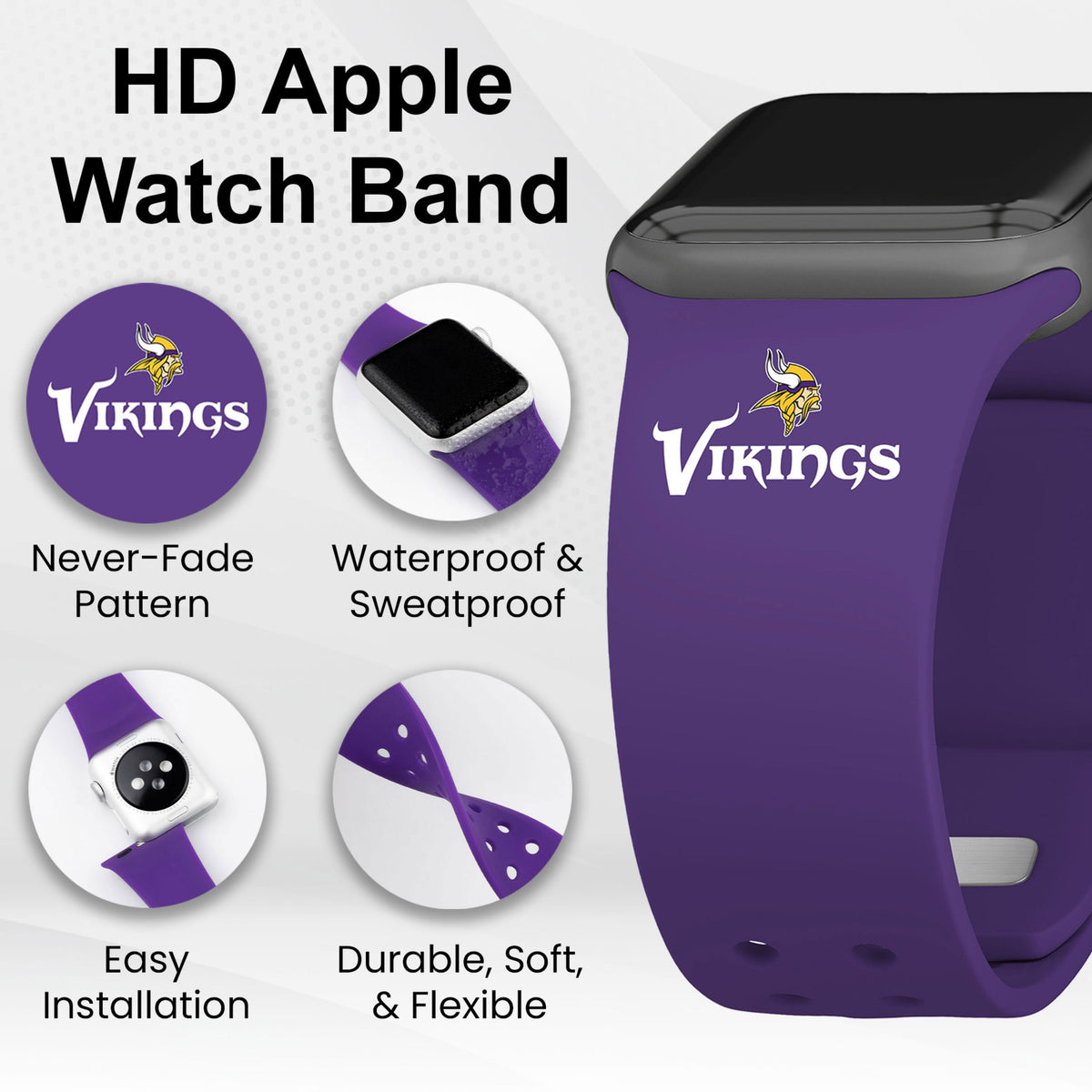 GAME TIME Minnesota Vikings HD Elite Edition Apple Watch Band
