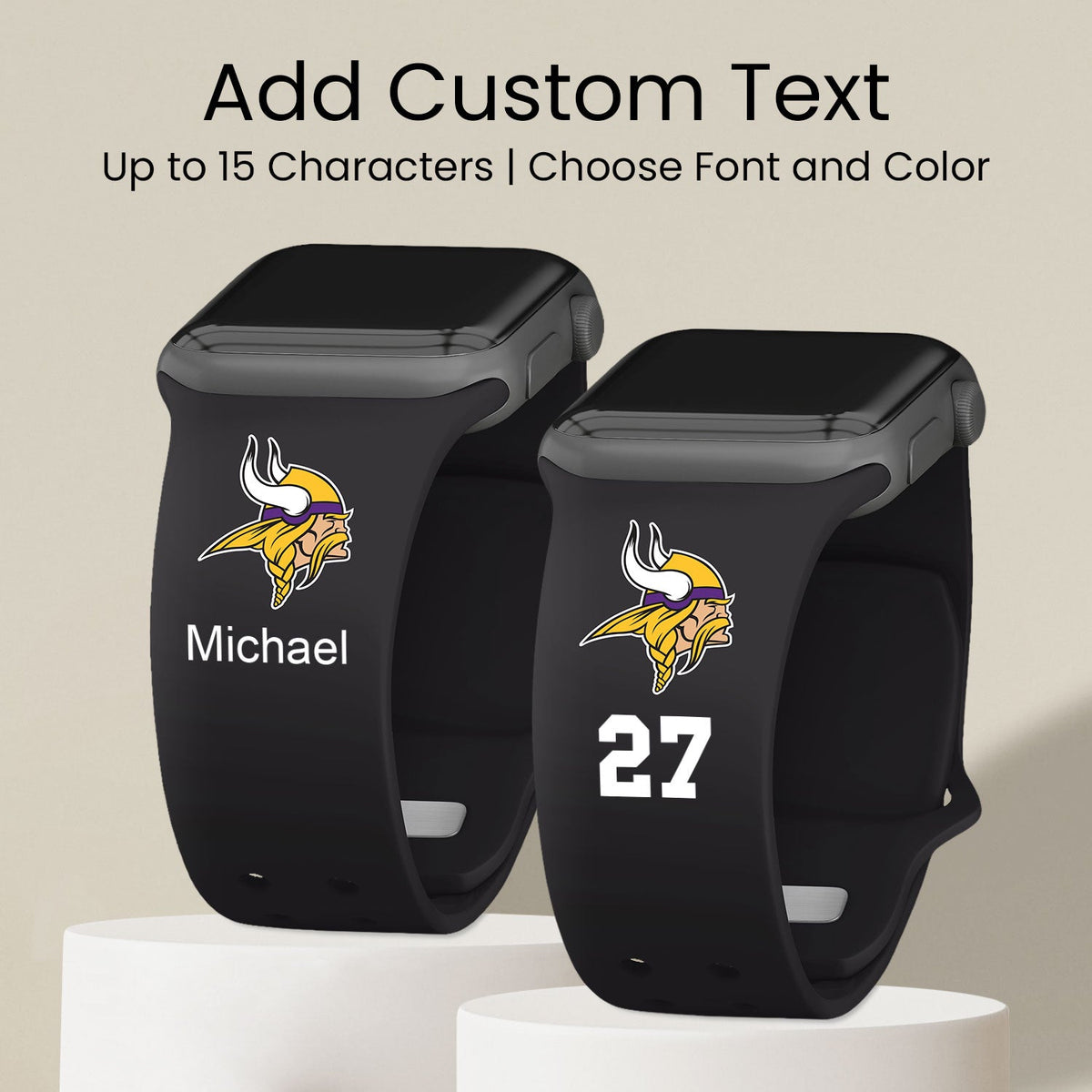 Minnesota Vikings Custom Name HD Apple Watch Band
