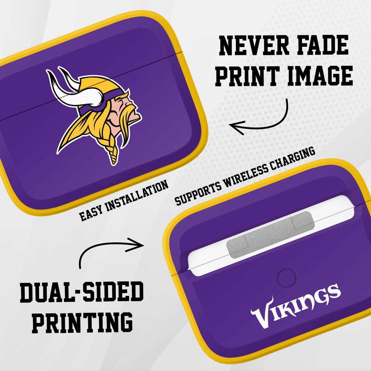 Minnesota Vikings HDX Apple AirPods Pro 1 &amp; 2 Case Cover