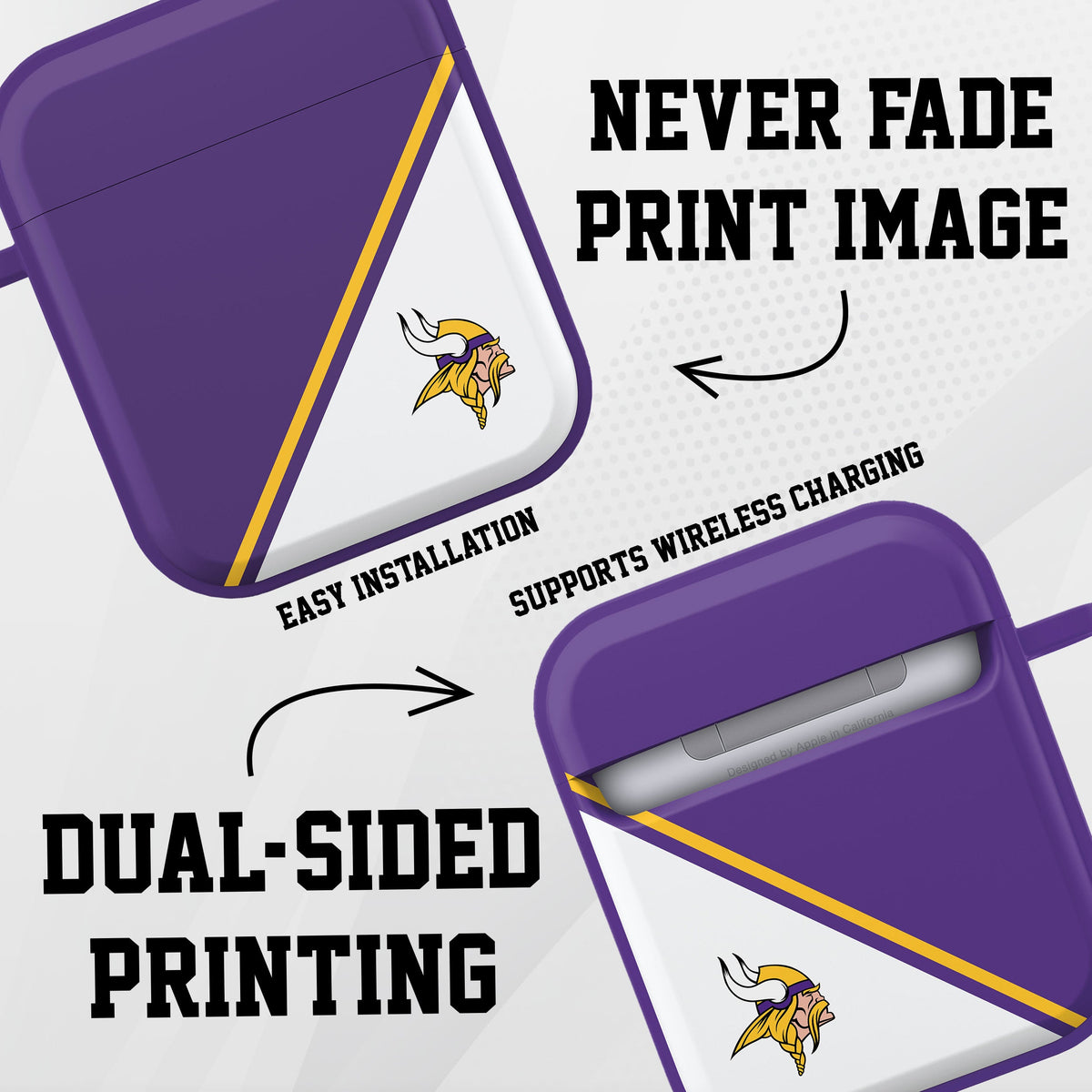 Minnesota Vikings HDX Champion Series Apple AirPods Gen 1 &amp; 2 Case Cover