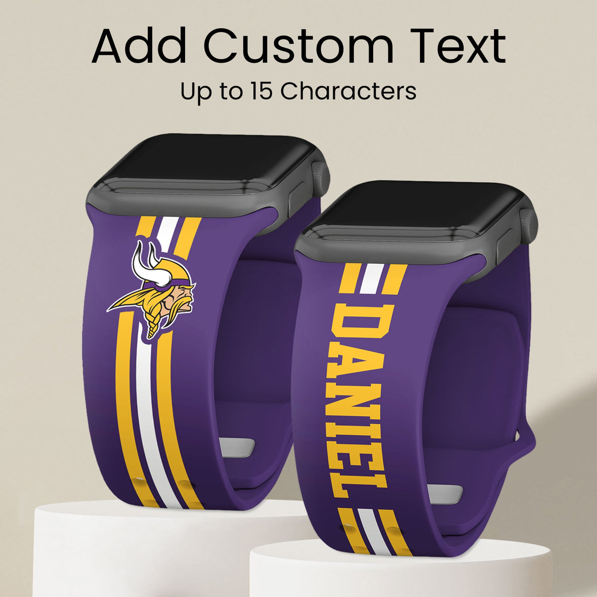 Minnesota Vikings Custom Name HD Apple Watch Band