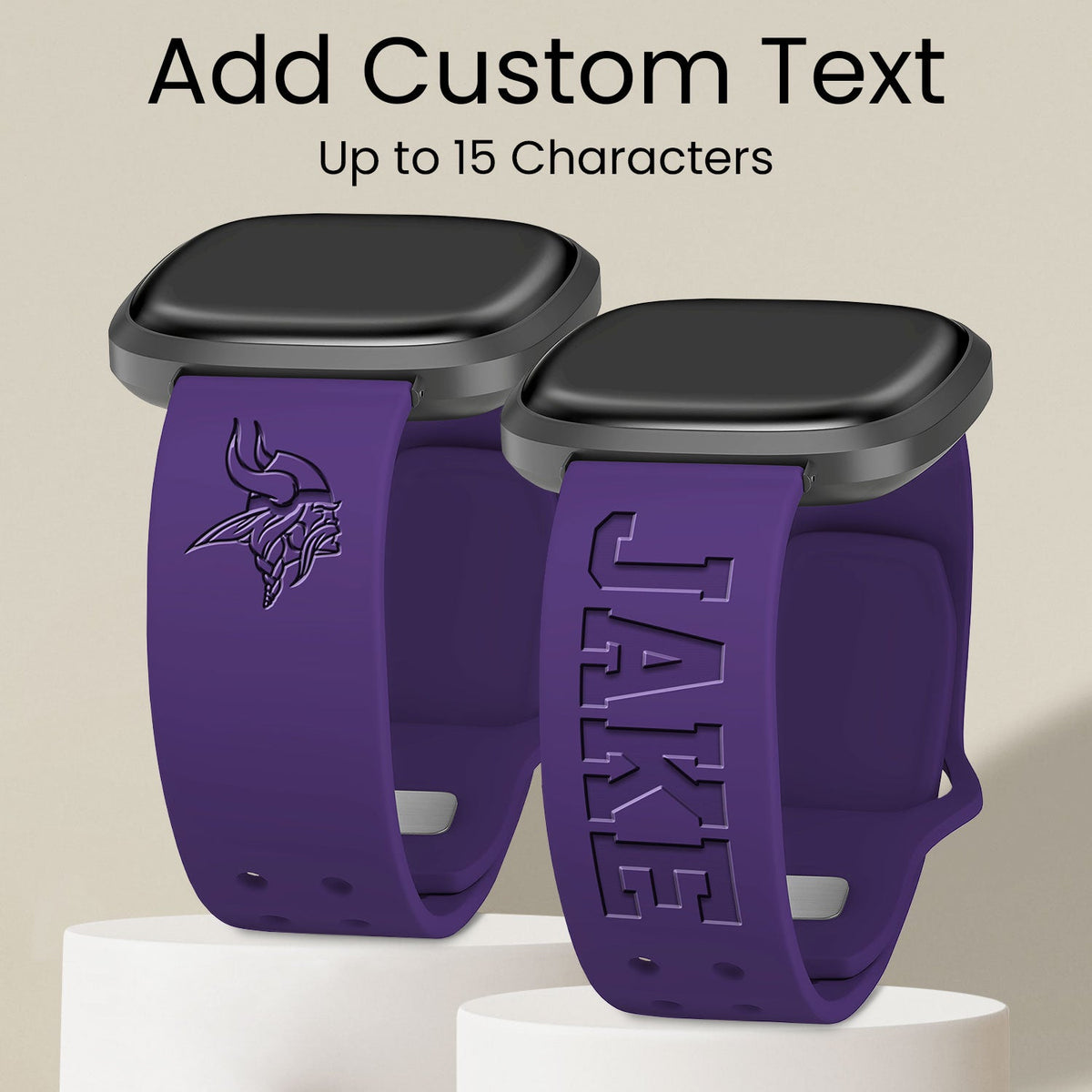 Minnesota Vikings Custom Engraved Fitbit Versa 3 and Sense 1 Watch Band