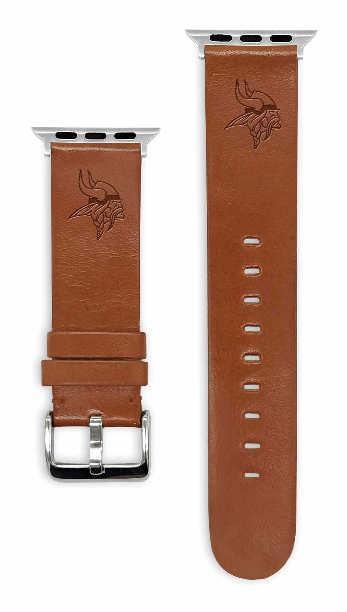 Game Time Minnesota Vikings Apple Leather Watch Band - USA Sewn