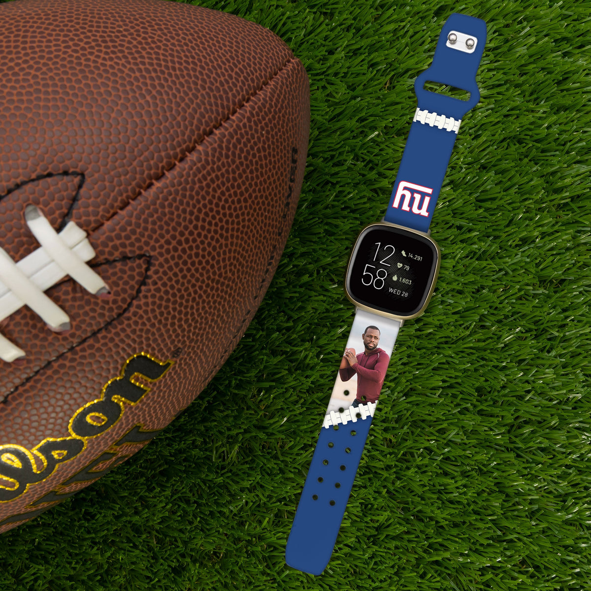 New York Giants Custom Photo HD Fitbit Versa 3 &amp; Sense 1 Watch Band