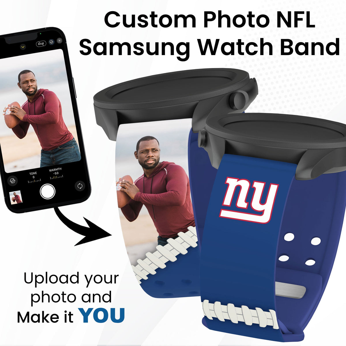New York Giants Custom Photo HD Samsung Galaxy Watch Band