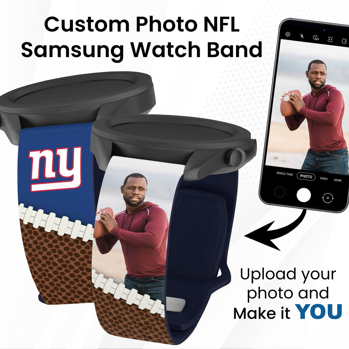 New York Giants Custom Photo HD Samsung Galaxy Watch Band