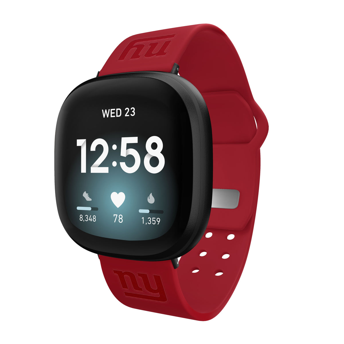 New York Giants Engraved Silicone Sport Fitbit Versa 3 &amp; Sense 1 Watch Band