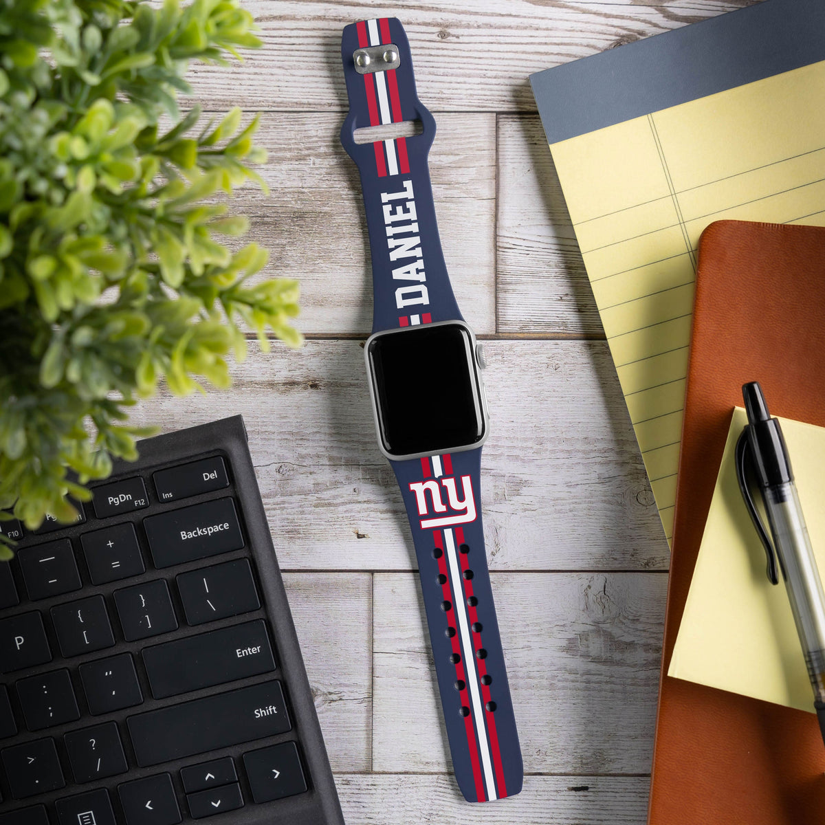 New York Giants Custom Name HD Apple Watch Band