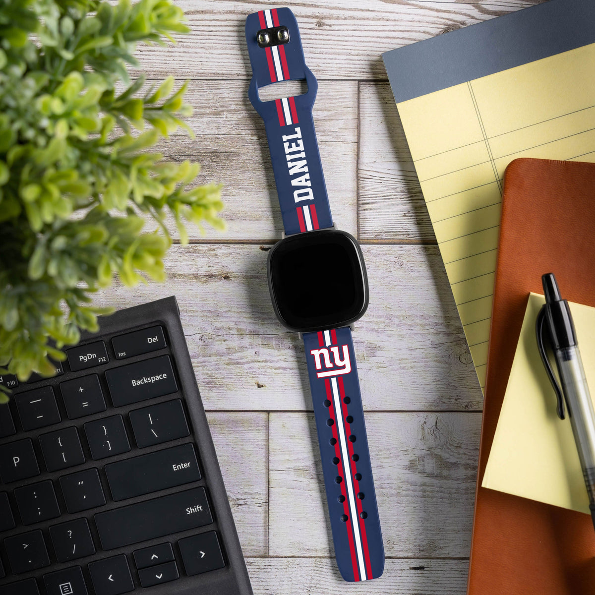 New York Giants Custom Name HD Fitbit Versa 3 and Sense 1 Watch Band