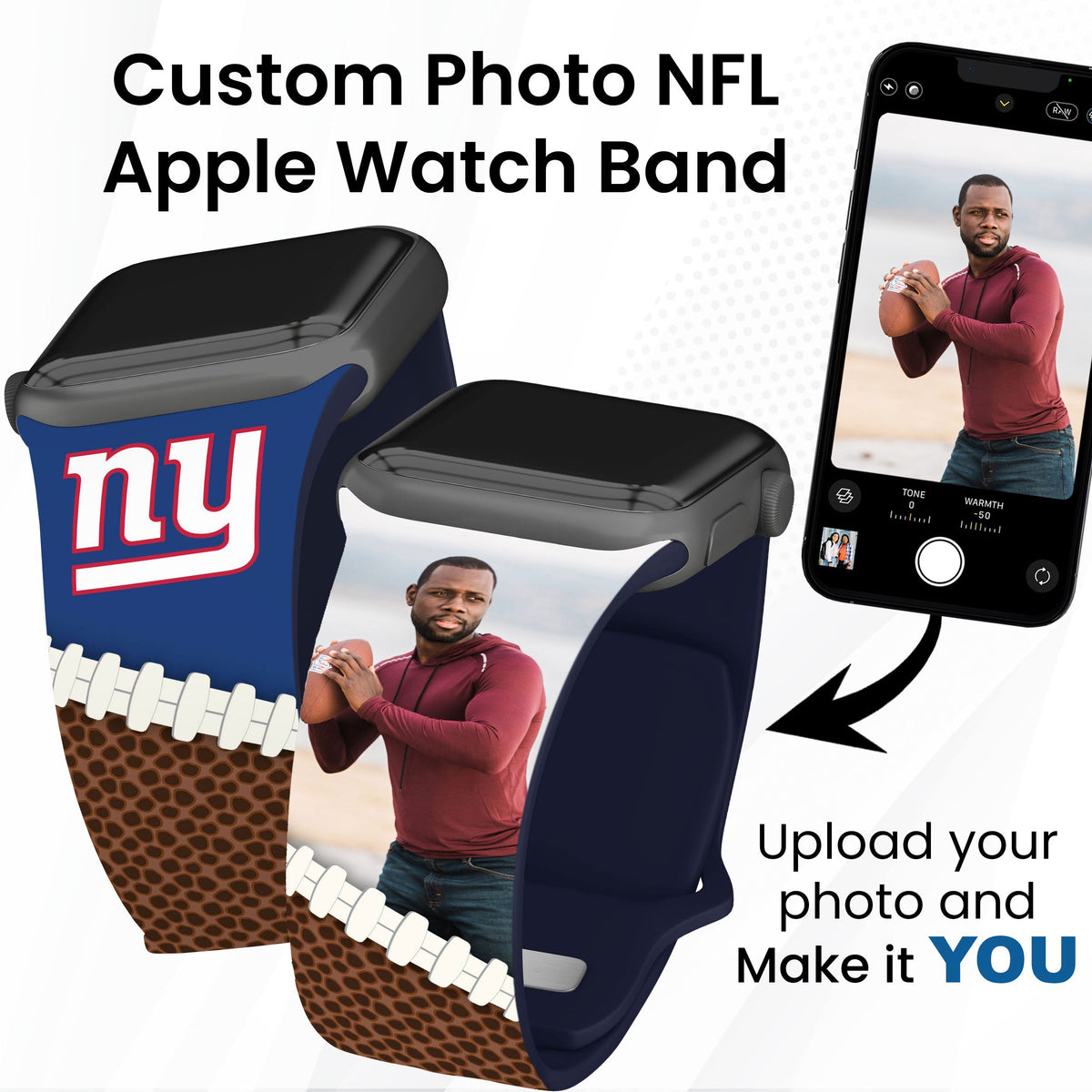 New York Giants Custom Photo HD Apple Watch Band