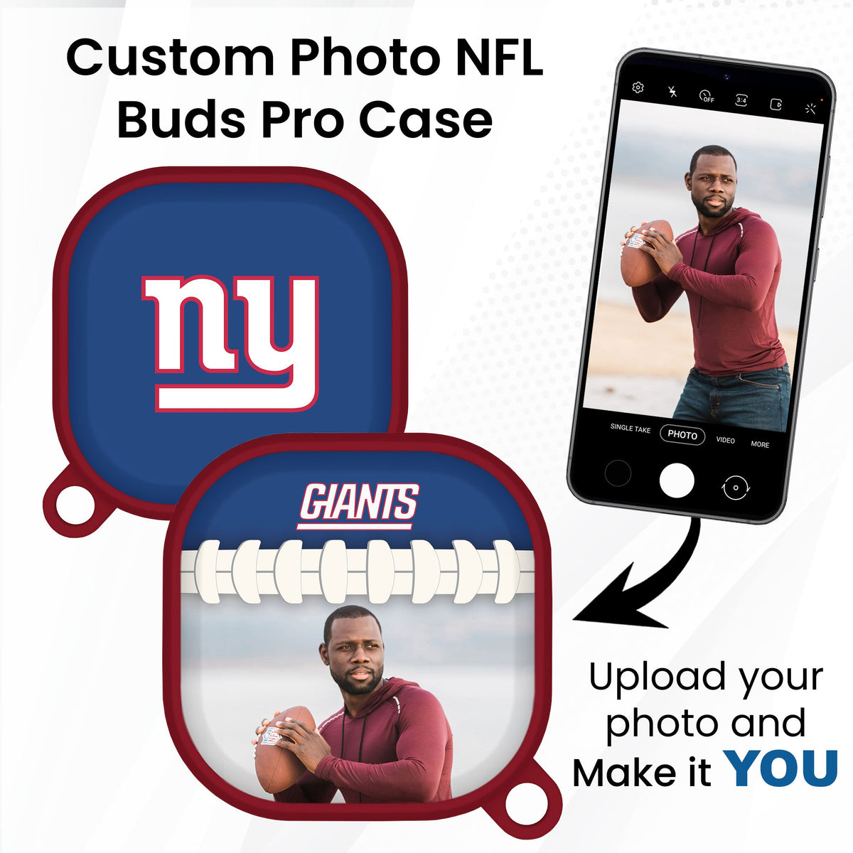 New York Giants Custom Photo HDX Samsung Galaxy Buds Pro &amp; Buds Live Case Cover