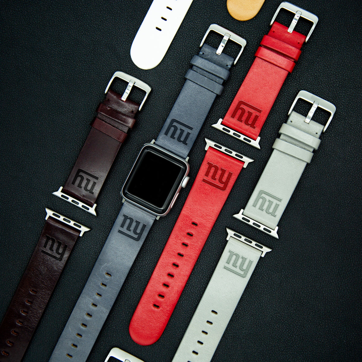 Game Time New York Giants Apple Leather Watch Band - USA Sewn