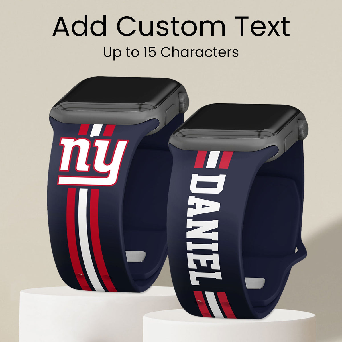 New York Giants Custom Name HD Apple Watch Band