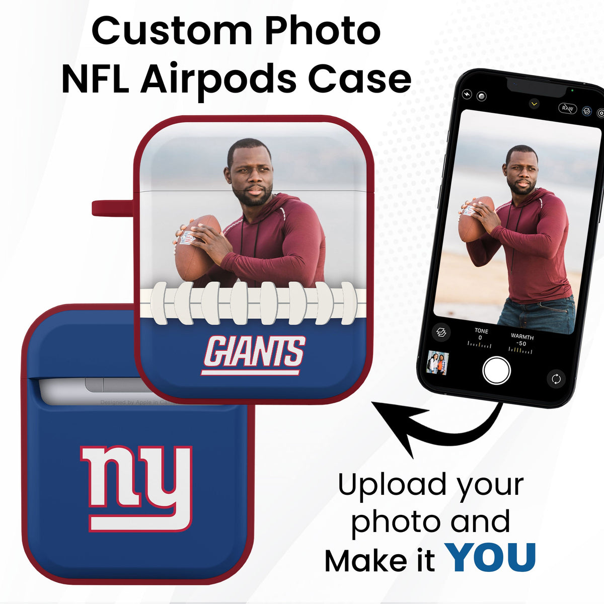 New York Giants Custom Photo HDX Apple AirPods Gen 1 &amp; 2 Case Cover