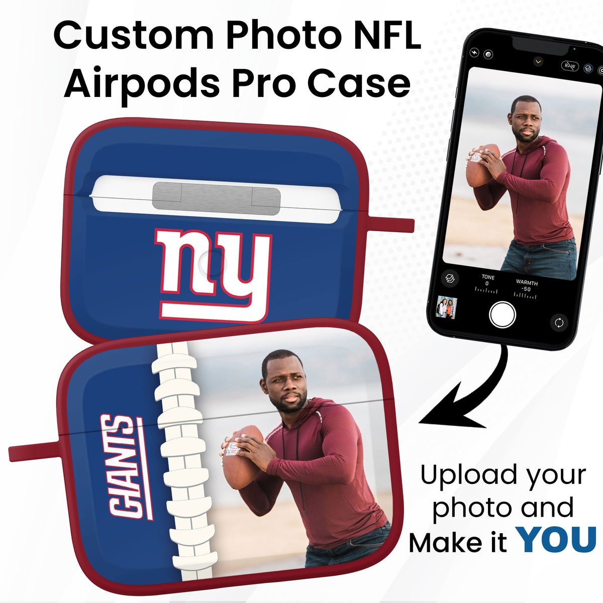New York Giants Custom Photo HDX Apple AirPods Pro 1 &amp; 2 Case Cover