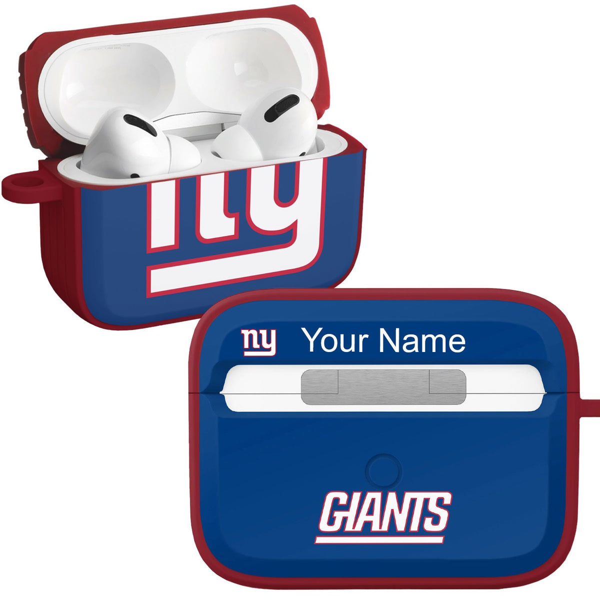 New York Giants HDX Custom Name Apple AirPods Pro 1 &amp; 2 Case Cover (Classic)
