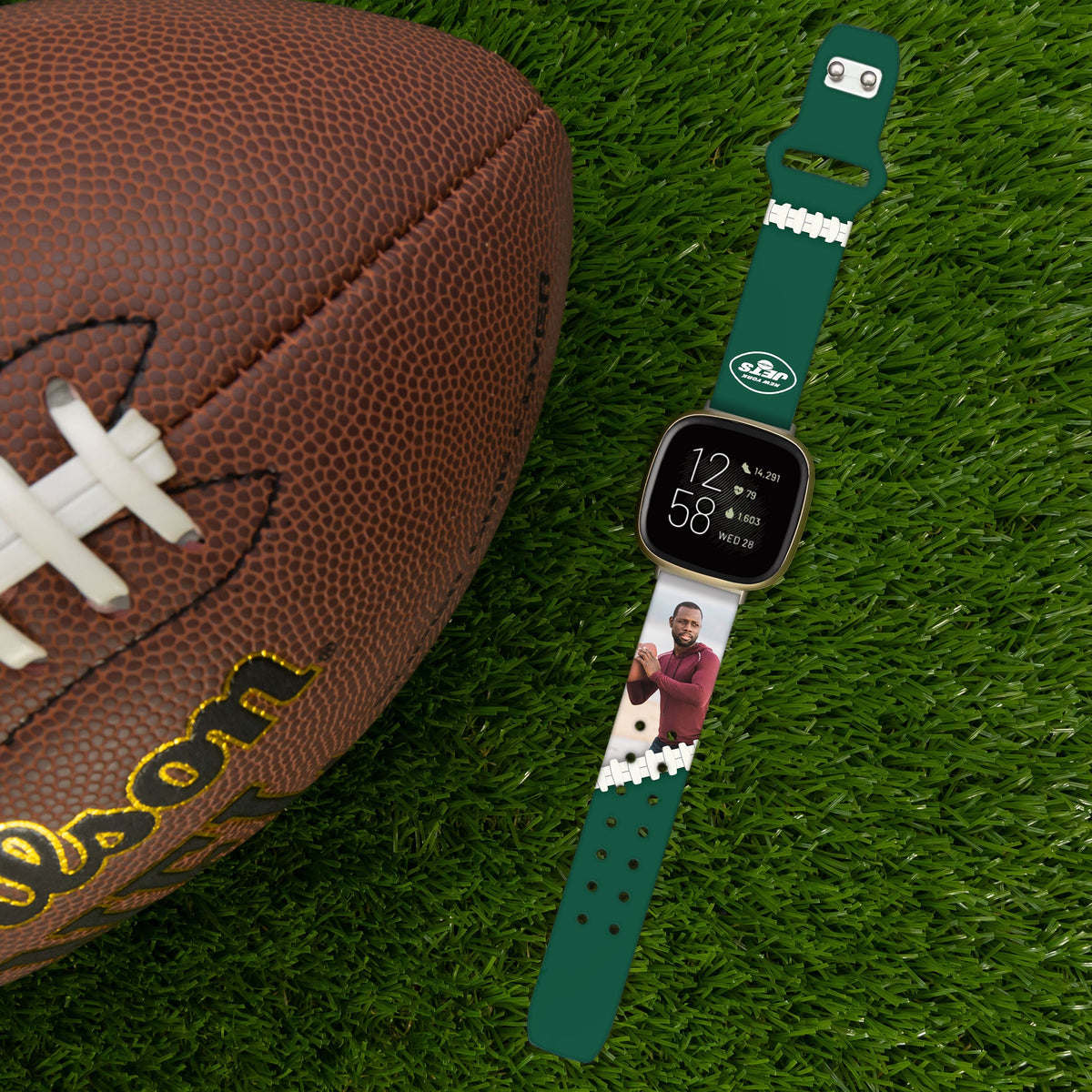 New York Jets Custom Photo HD Fitbit Versa 3 &amp; Sense Watch Band