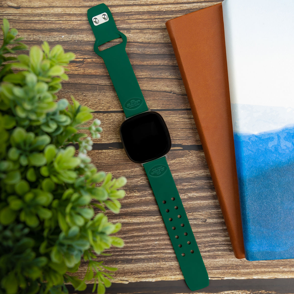 New York Jets Engraved Silicone Sport Fitbit Watch Band