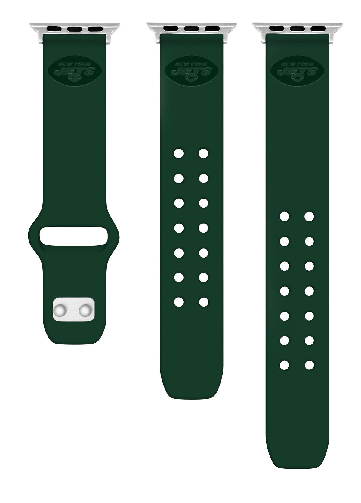 New York Jets Engraved Silicone &#39;Slim&#39; Apple Watch Band
