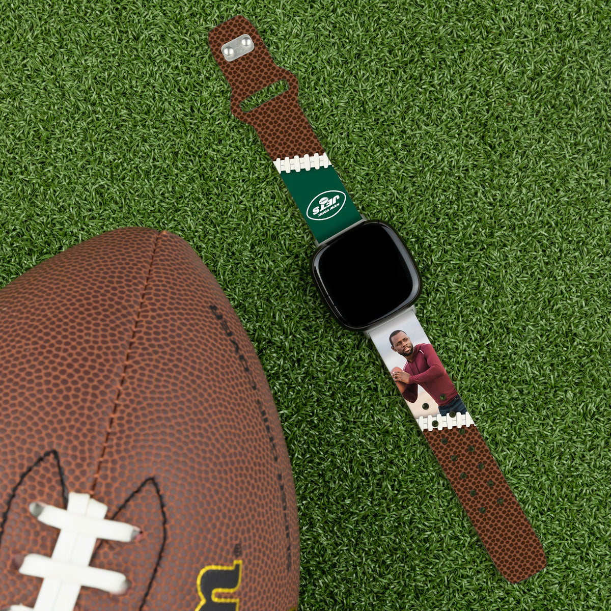 New York Jets Custom Photo HD Fitbit Versa 3 &amp; Sense Watch Band