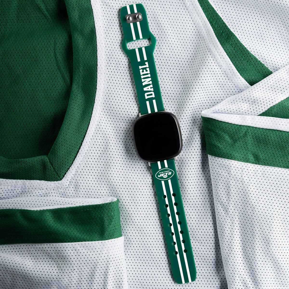 New York Jets Custom Name HD Fitbit Versa 3 and Sense Watch Band