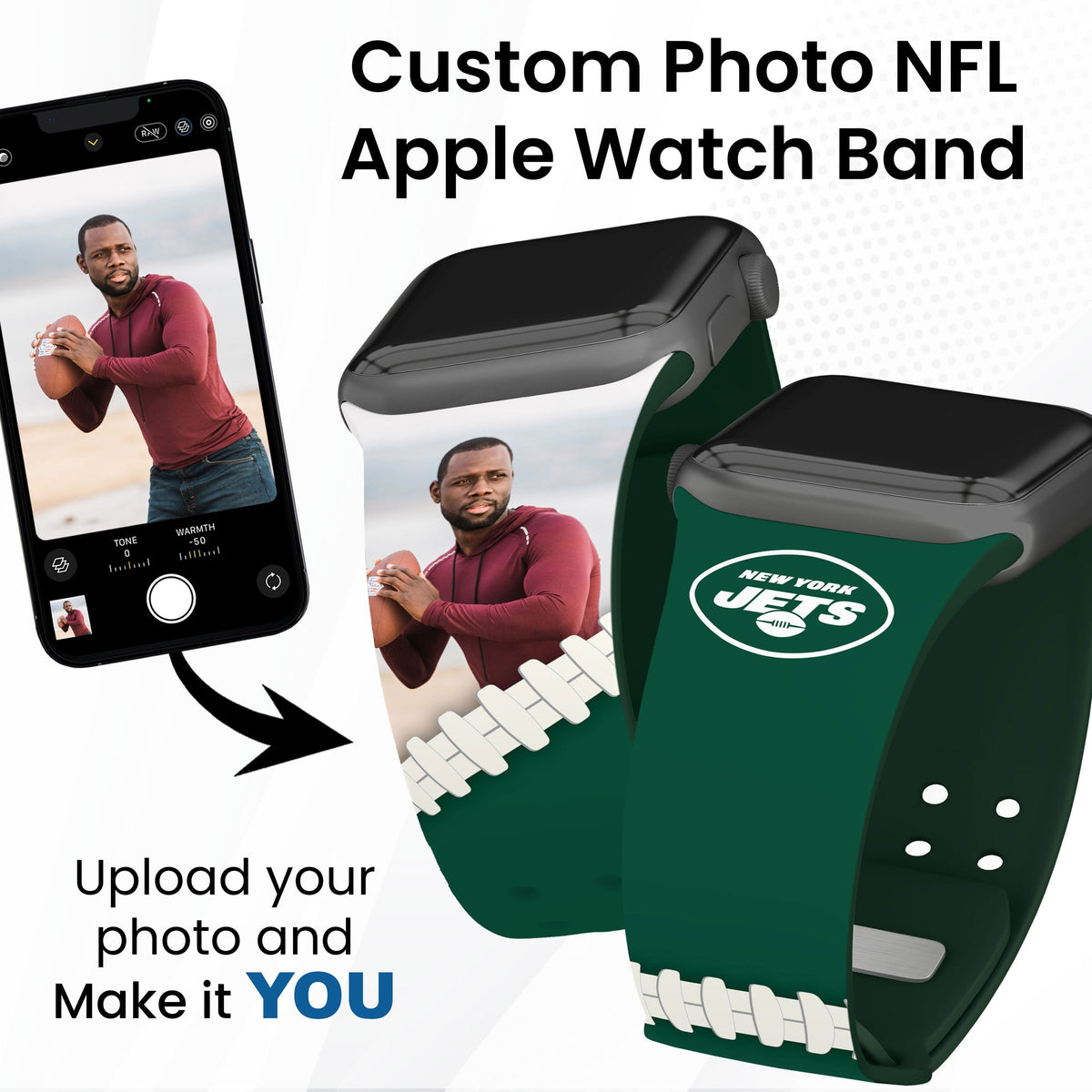 New York Jets Custom Photo HD Apple Watch Band