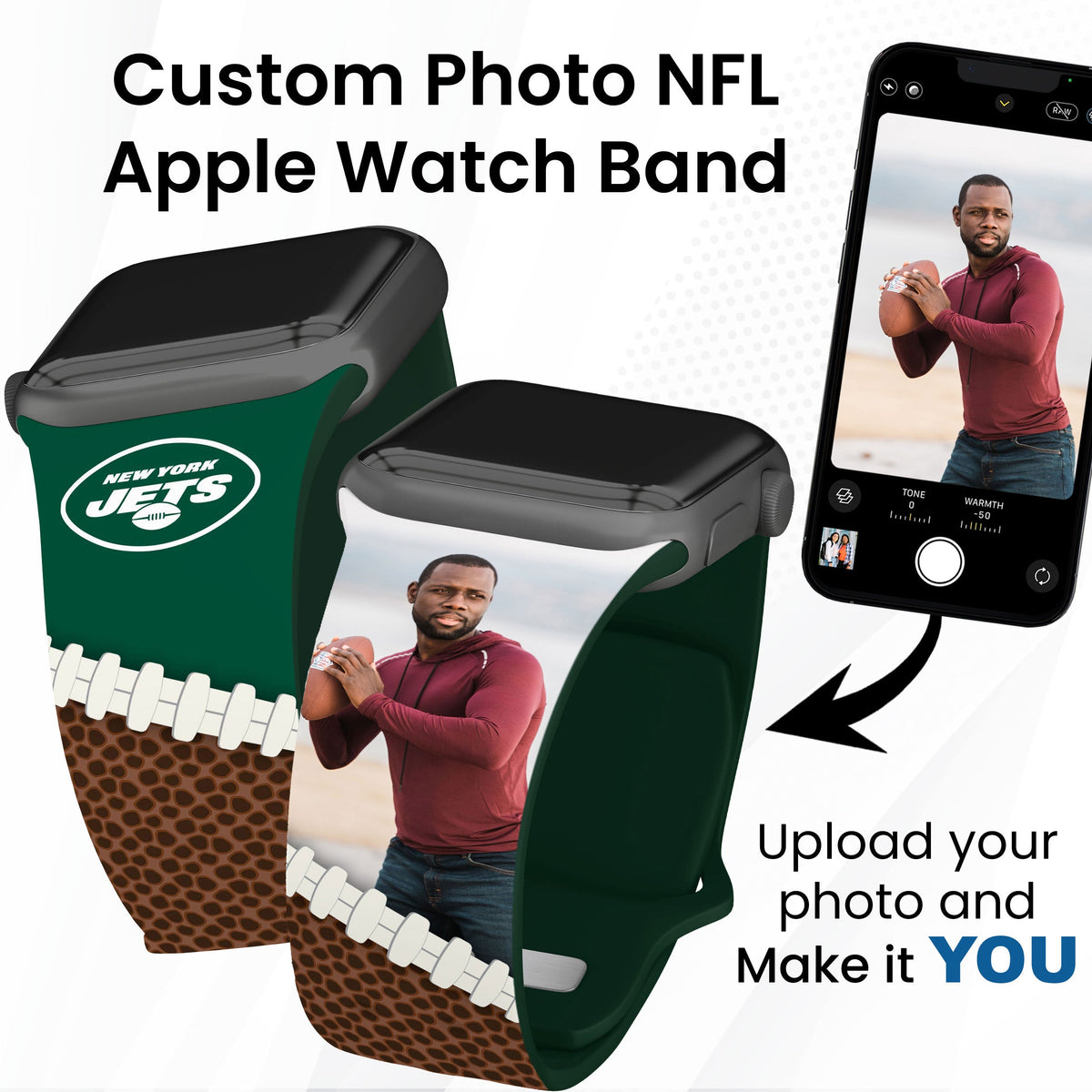 New York Jets Custom Photo HD Apple Watch Band