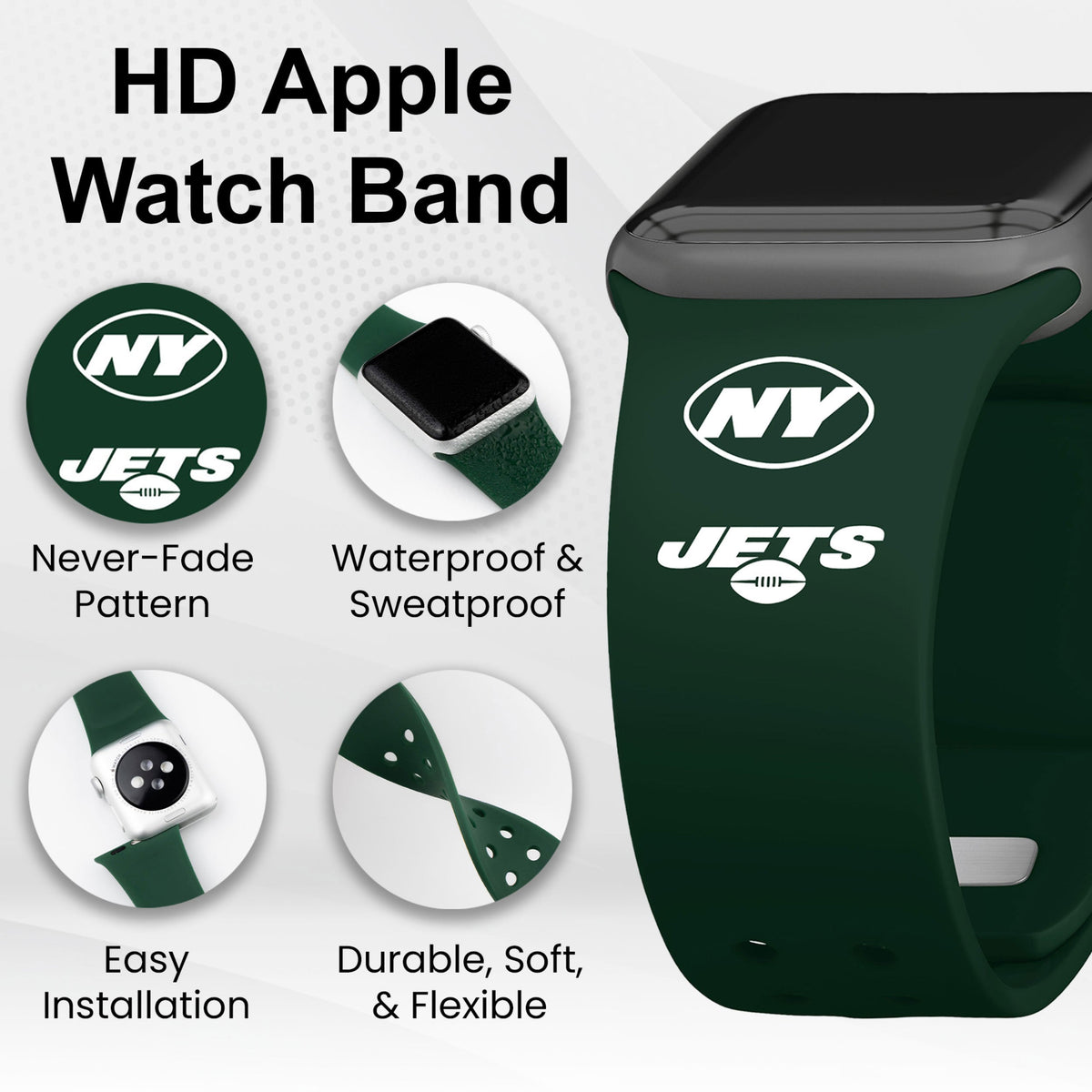 GAME TIME New York Jets HD Elite Edition Apple Watch Band