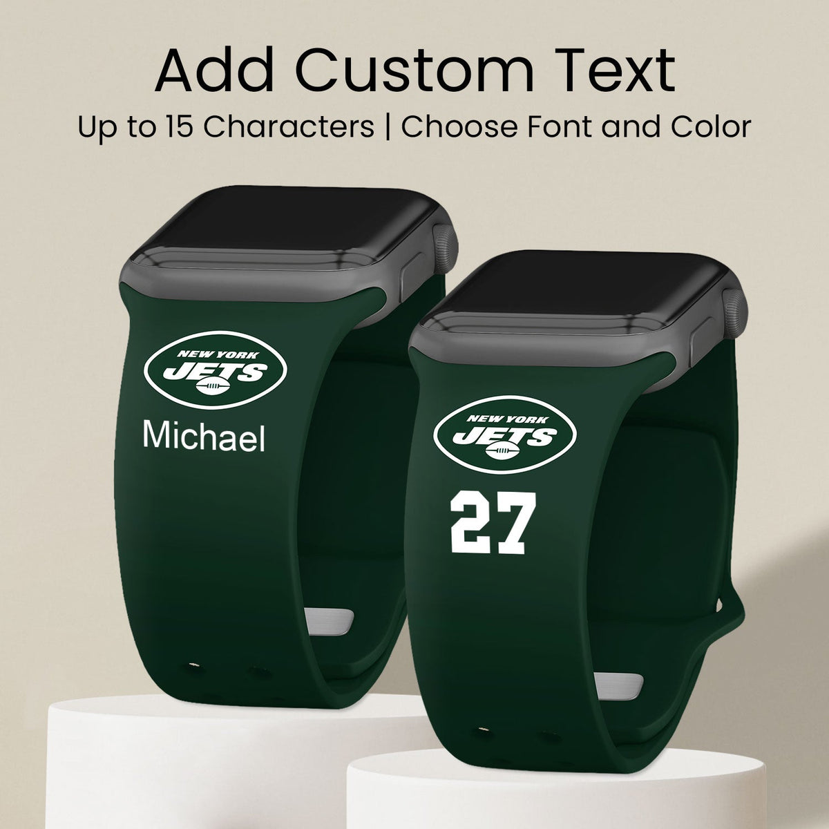 New York Jets Custom Name HD Apple Watch Band