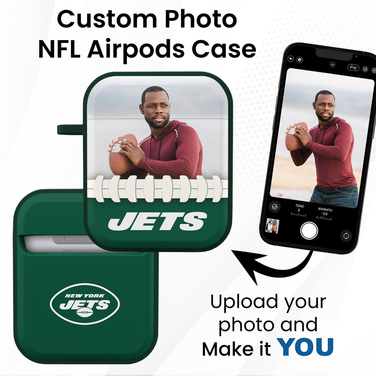 New York Jets Custom Photo HDX Apple AirPods Gen 1 &amp; 2 Case Cover