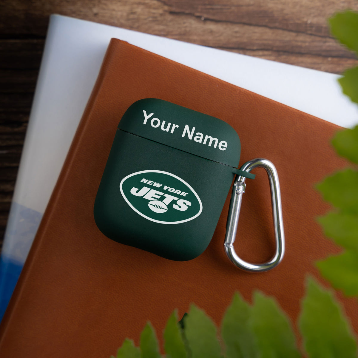 New York Jets Custom Name HD Apple AirPods Gen 1 &amp; 2 Case Cover (Green)
