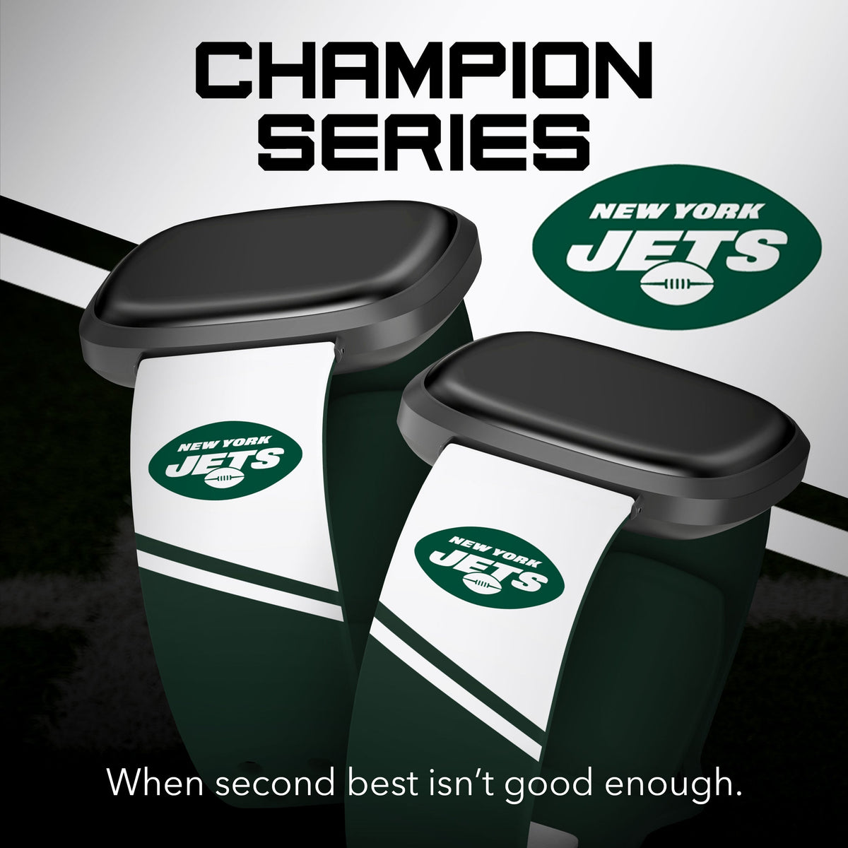 New York Jets HD Champion Series Fitbit Versa 3 &amp; Sense Watch Band