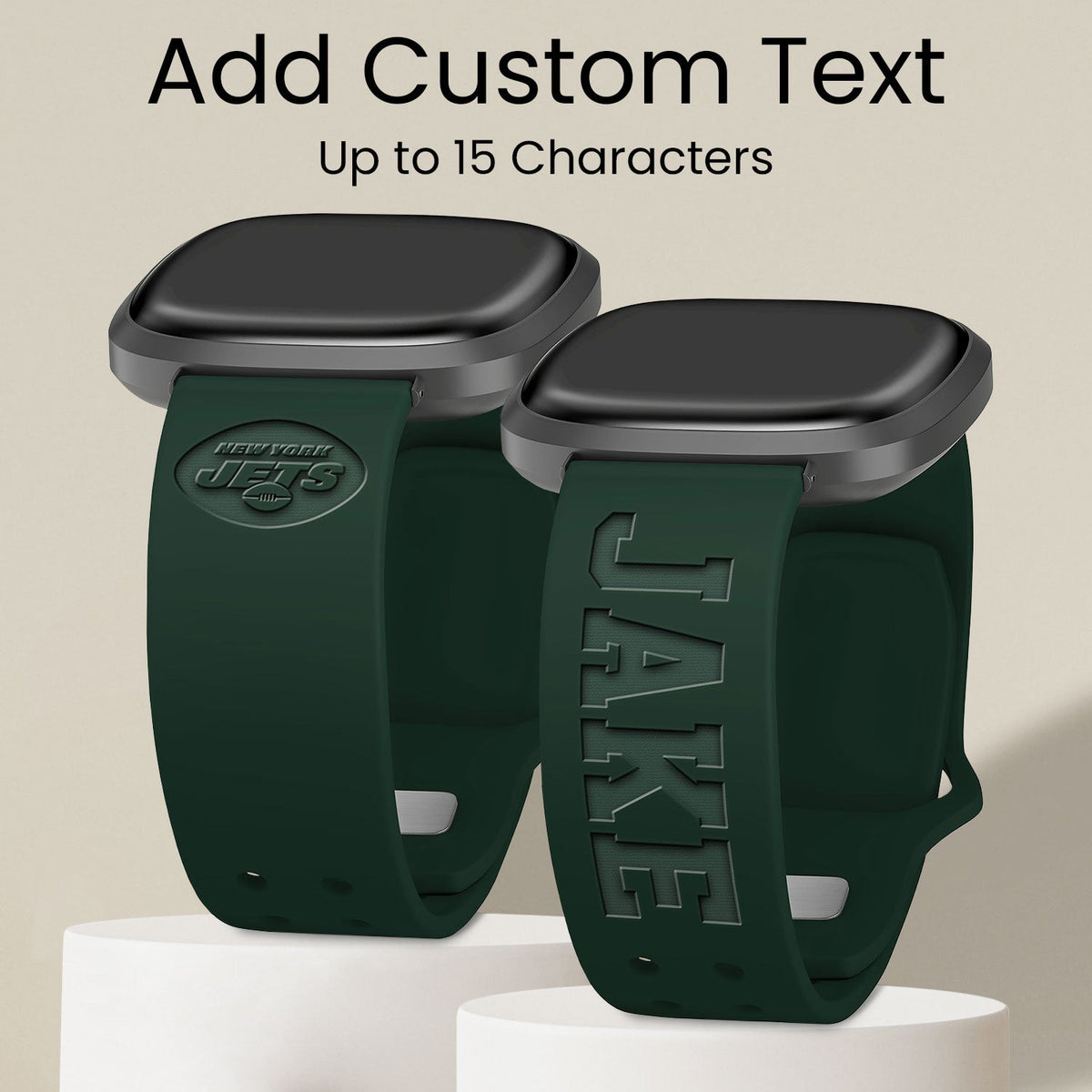 New York Jets Custom Engraved Fitbit Versa 3 and Sense Watch Band