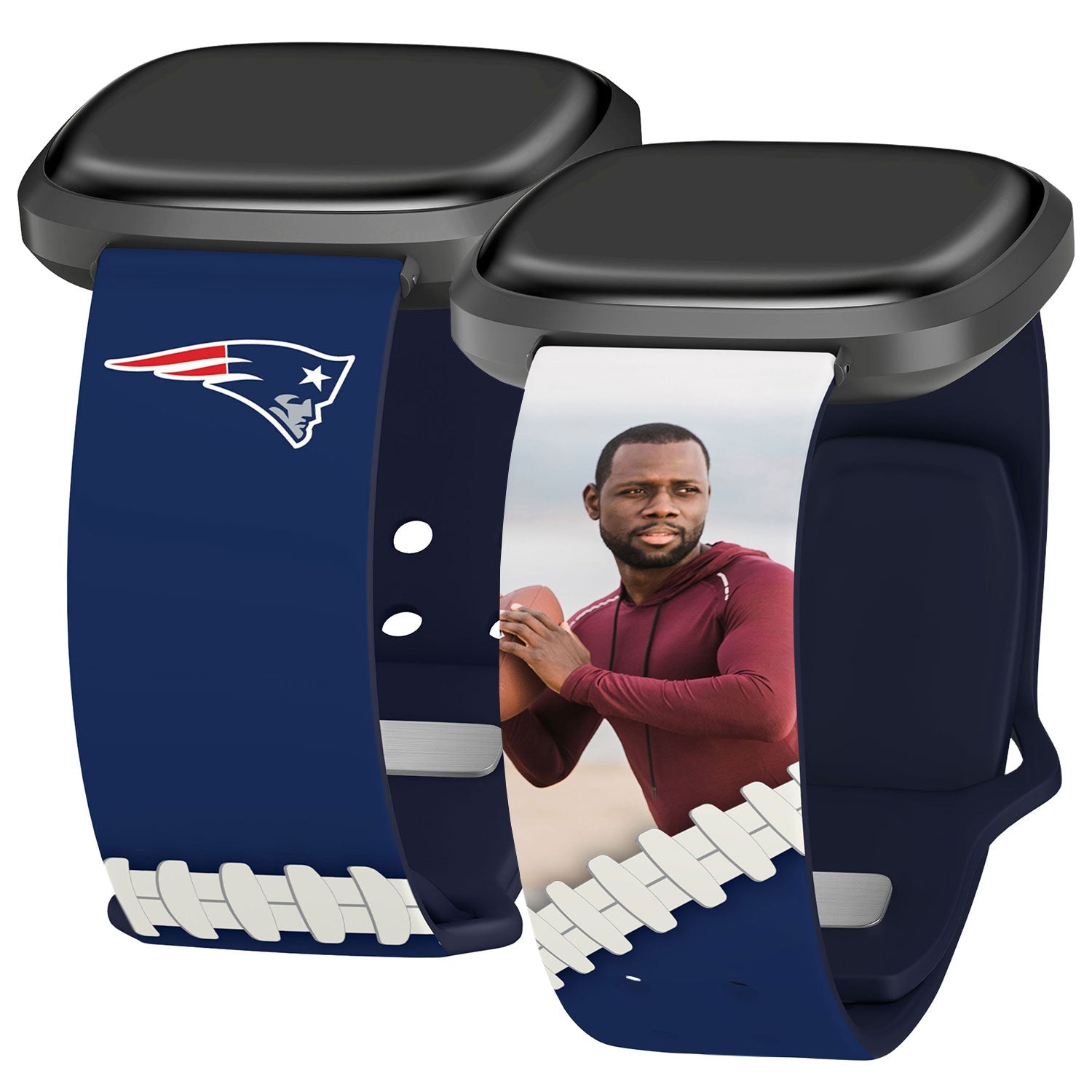 New England Patriots Custom Photo HD Fitbit Versa 3 & Sense Watch Band