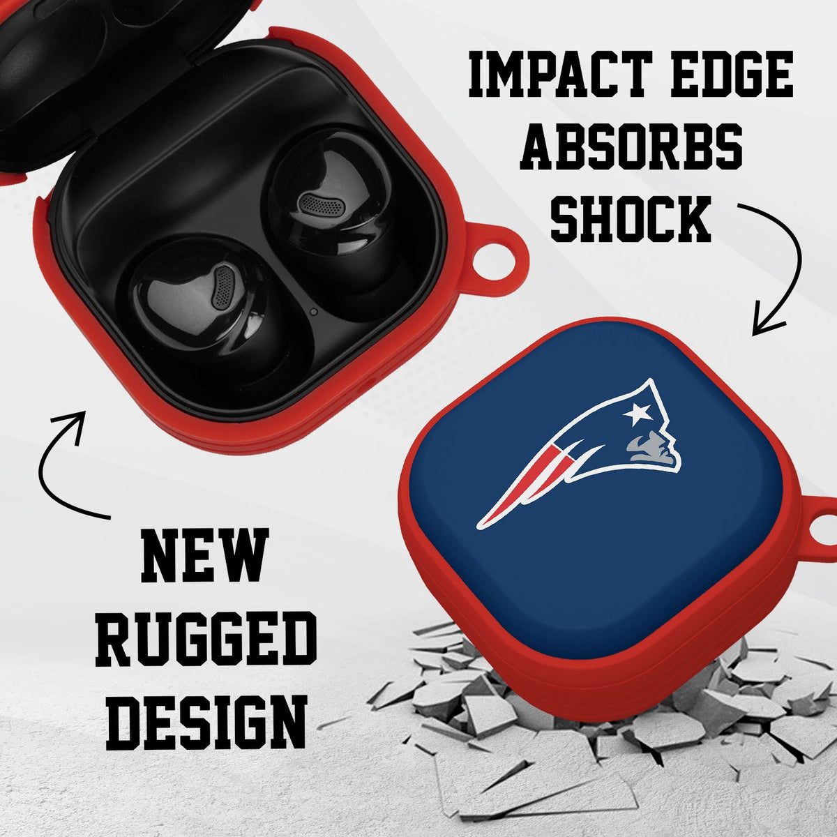 New England Patriots HDX Samsung Galaxy Buds Pro Case Cover