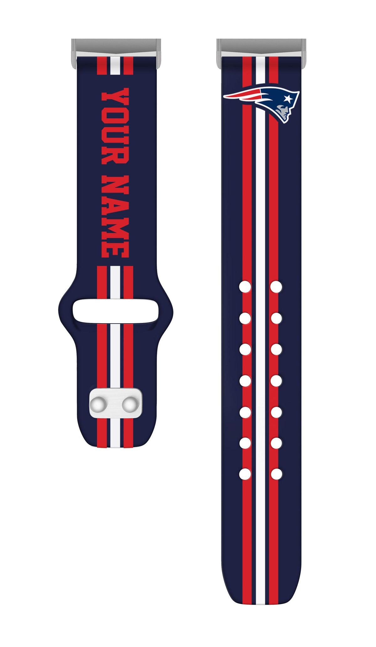 New England Patriots Custom Name HD Fitbit Versa 3 and Sense Watch Band