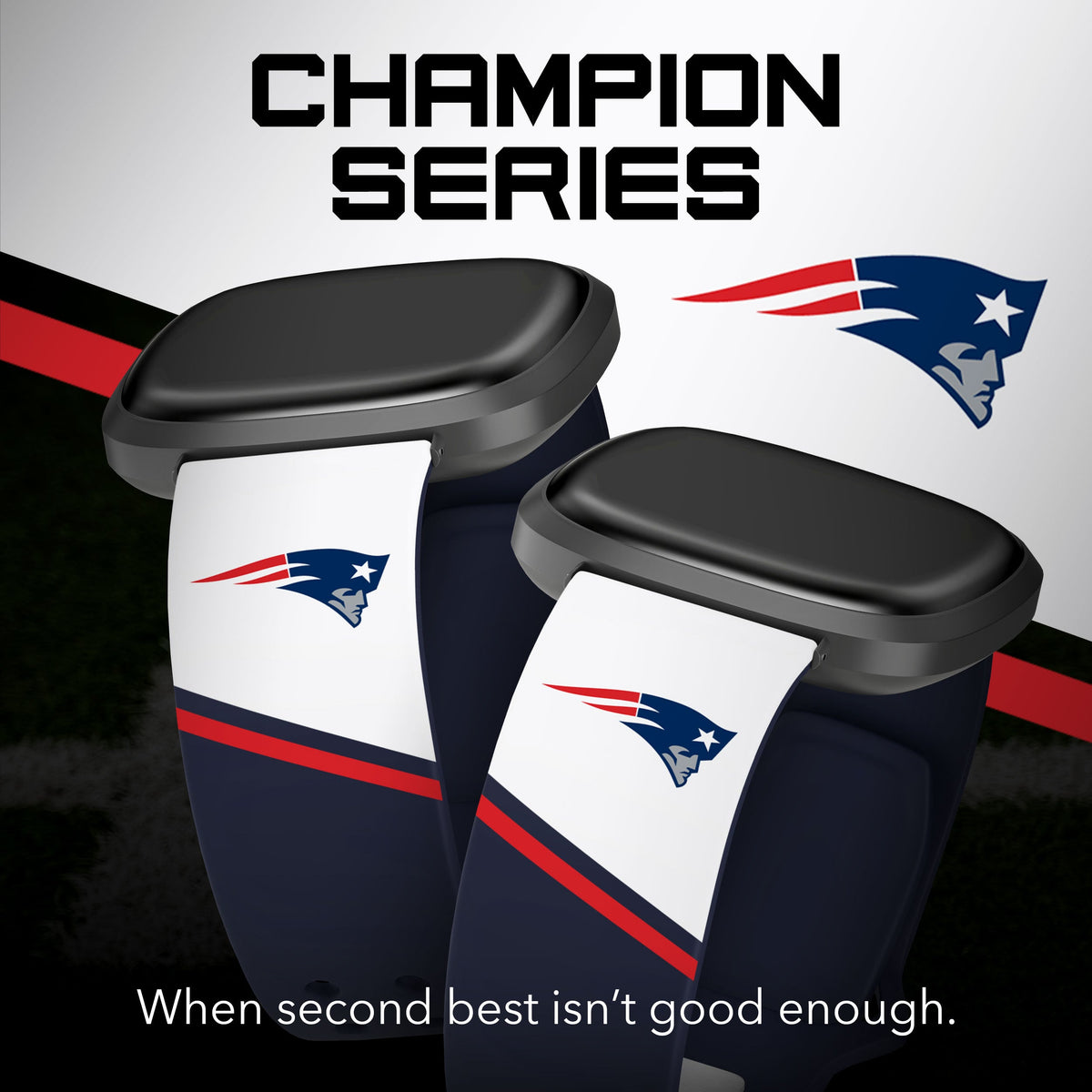 New England Patriots HD Champion Series Fitbit Versa 3 &amp; Sense Watch Band