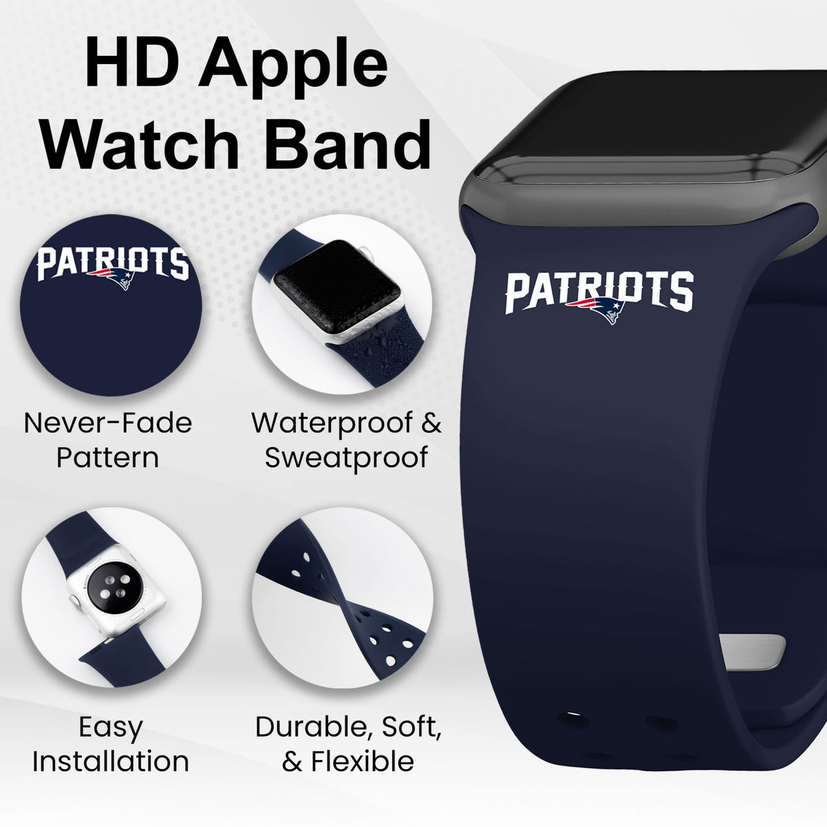 GAME TIME New England Patriots HD Elite Edition Apple Watch Band