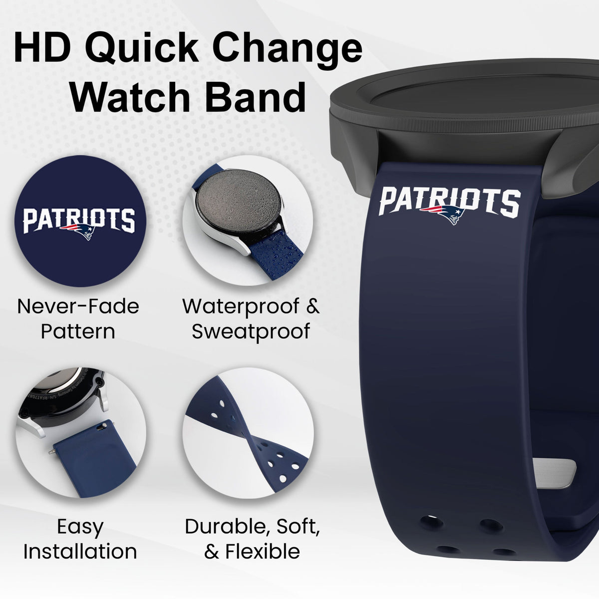GAME TIME New England Patriots HD Elite Edition Samsung Galaxy Watch Band