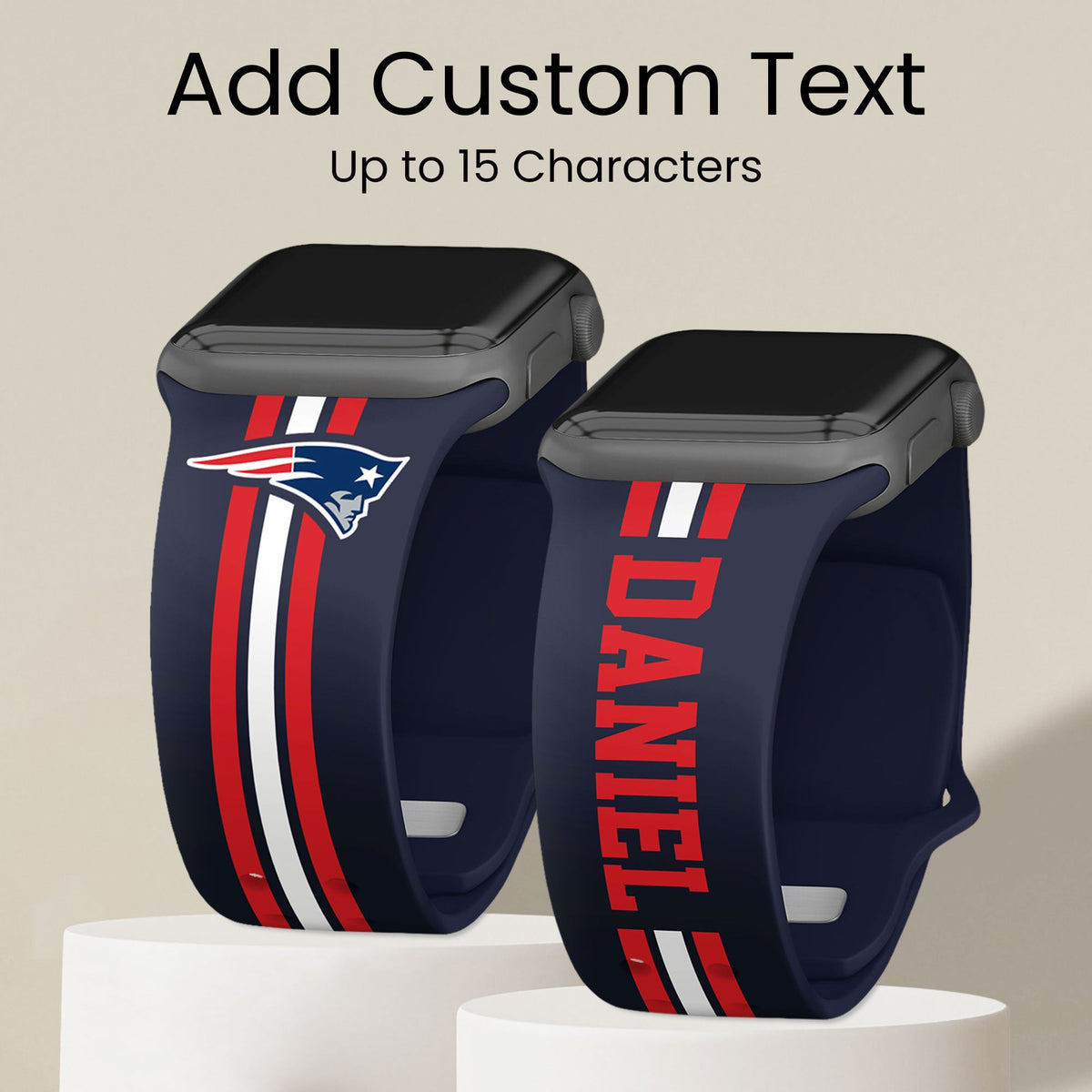 New England Patriots Custom Name HD Apple Watch Band