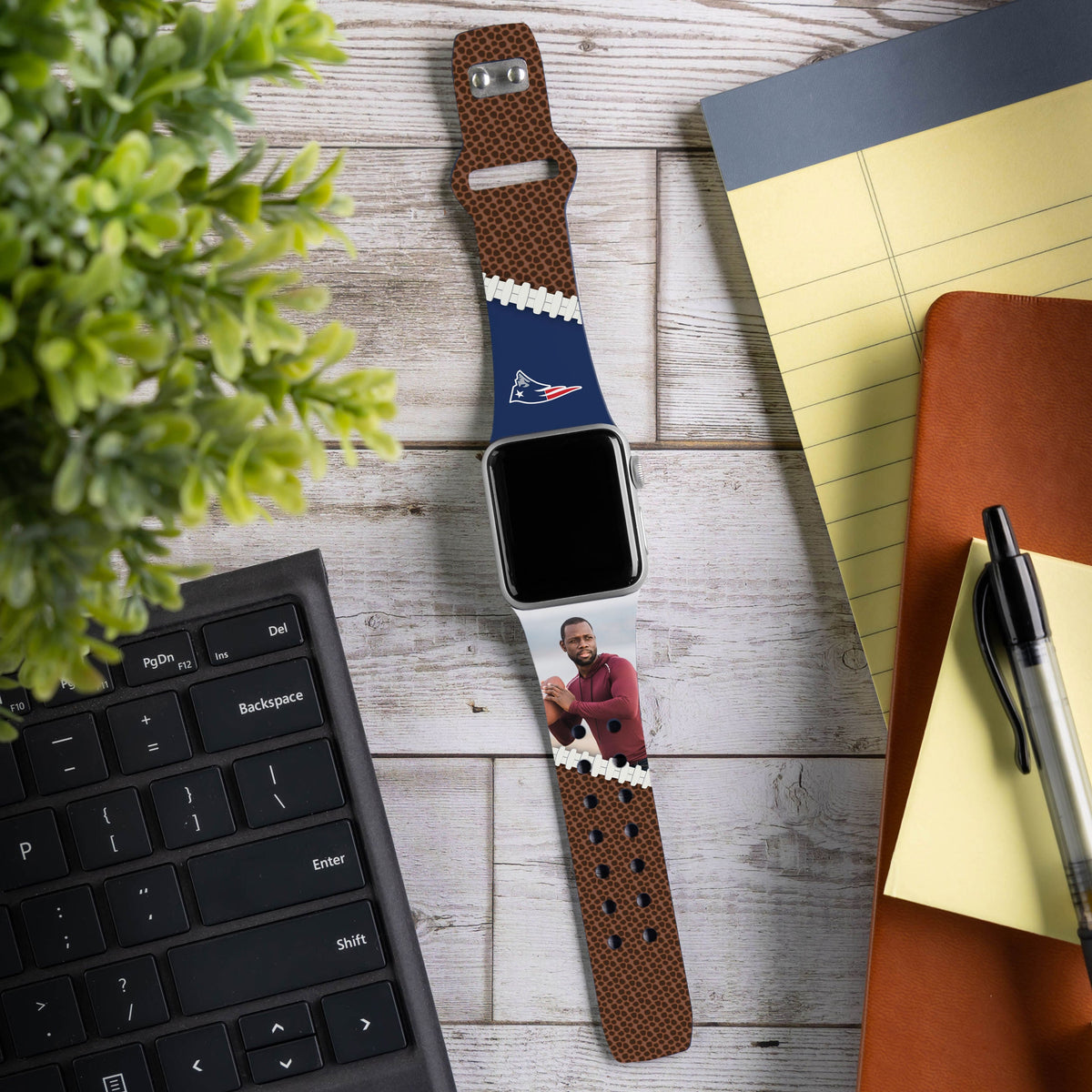 New England Patriots Custom Photo HD Apple Watch Band