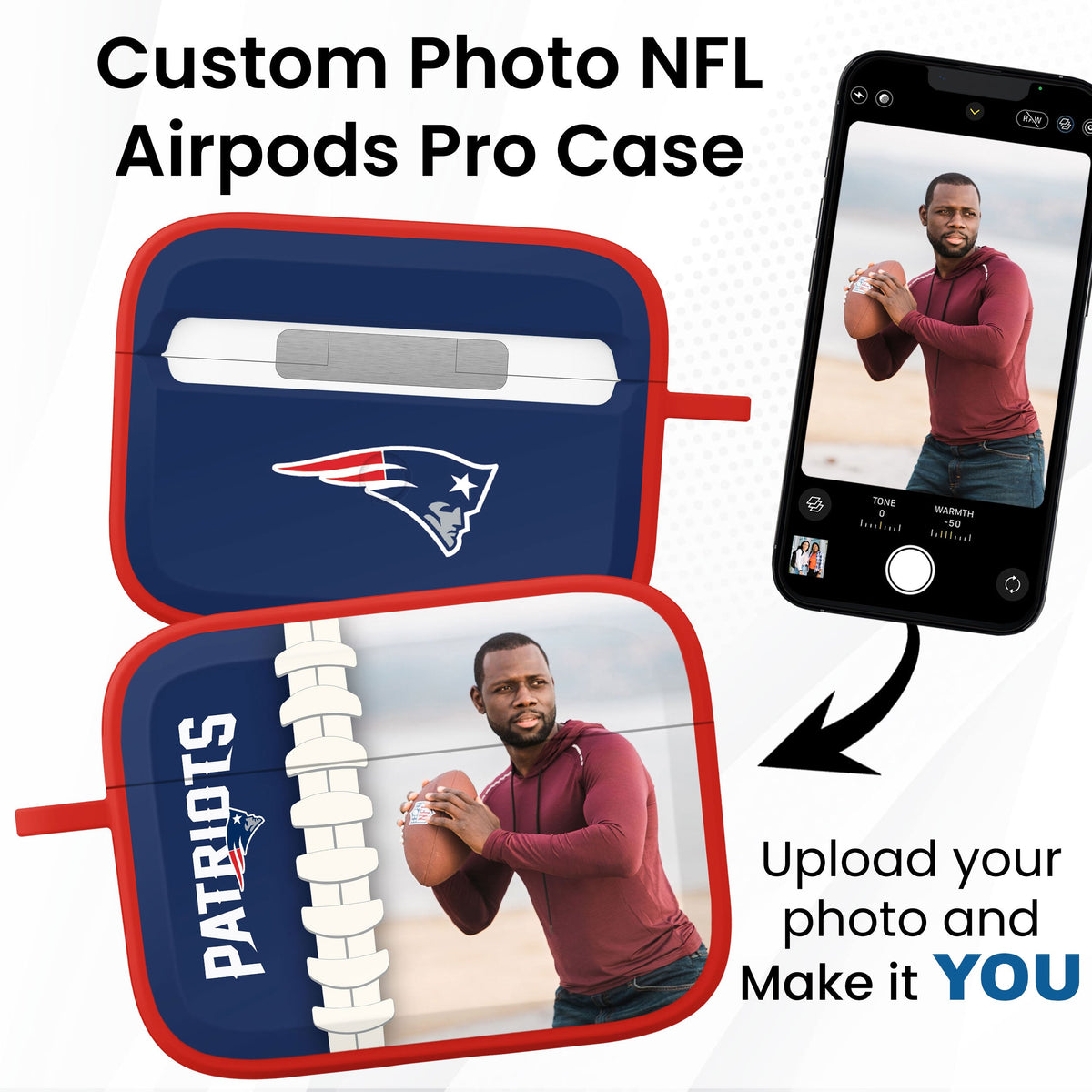 New England Patriots Custom Photo HDX Apple AirPods Pro Case Cover