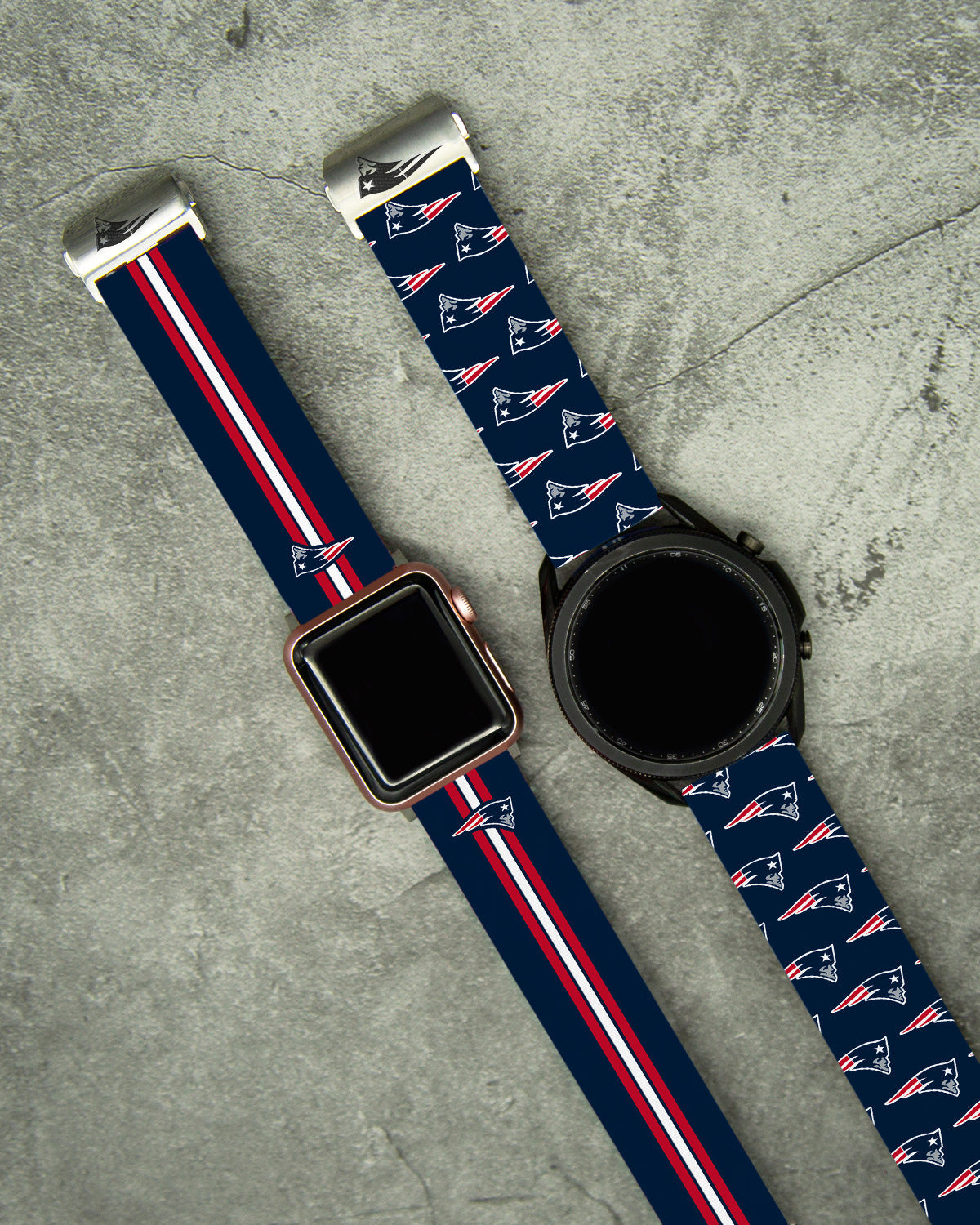 New England Patriots Full Print Watch Band With Engraved Buckle - AffinityBands