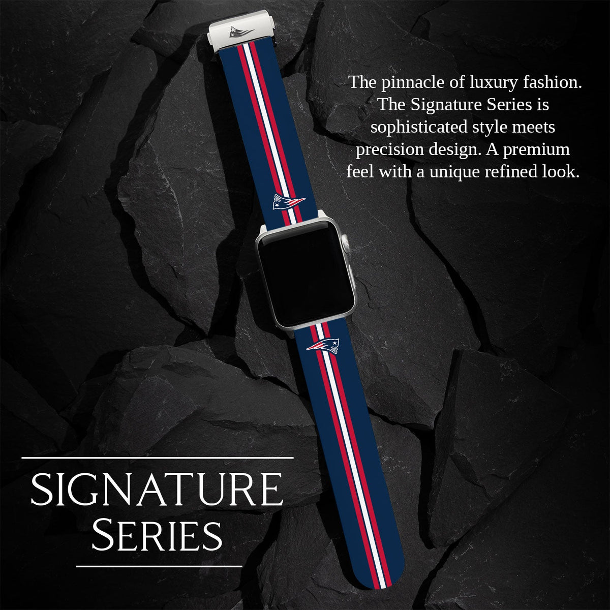 Game Time New England Patriots Signature Series Apple Watch Band With Engraved Buckle