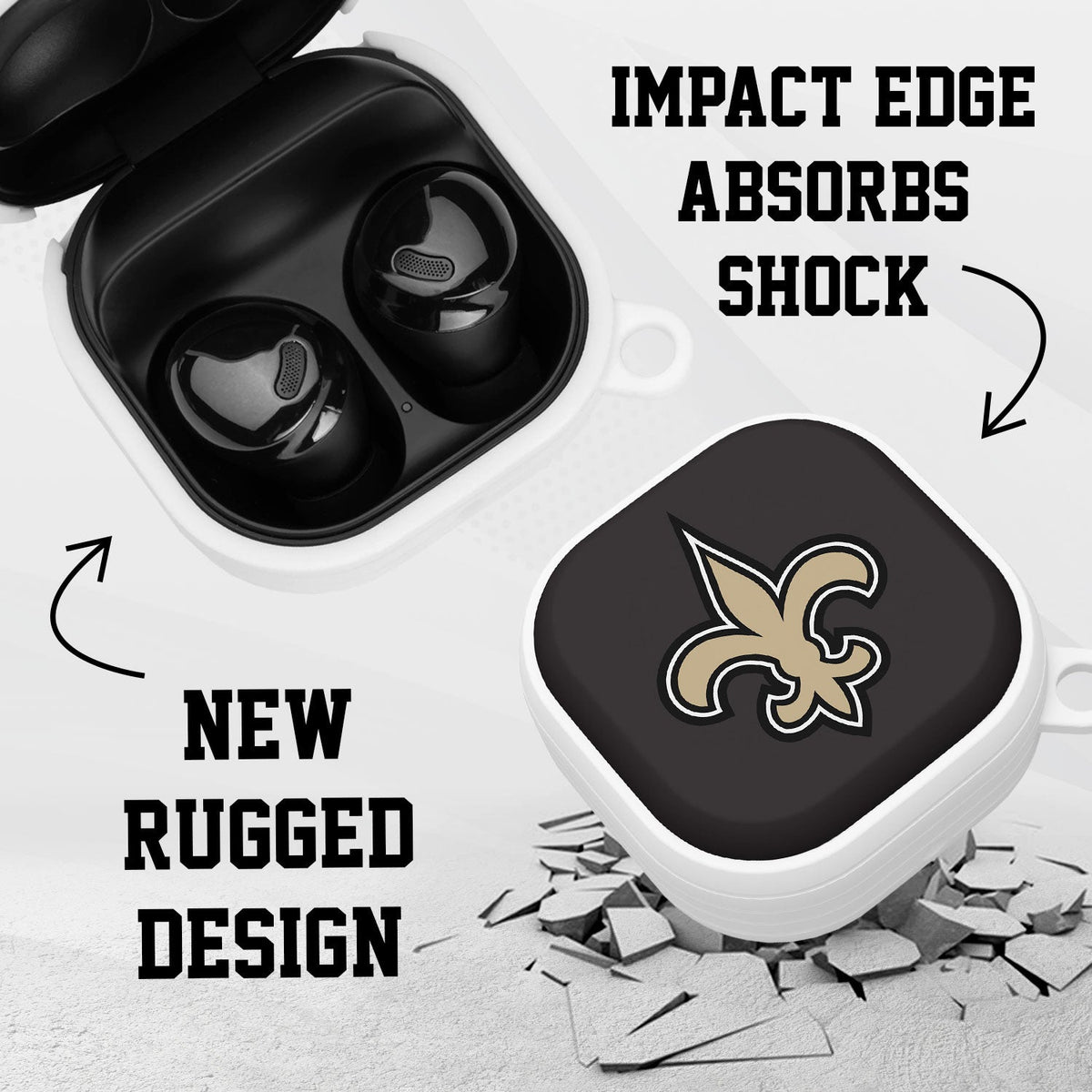 New Orleans Saints HDX Samsung Galaxy Buds Pro &amp; Buds Live Case Cover