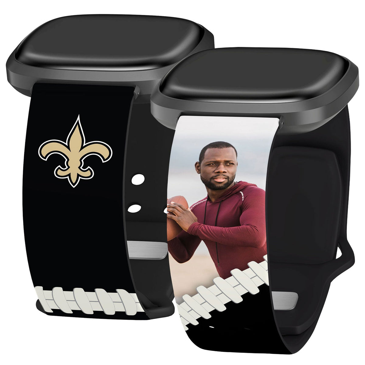 New Orleans Saints Custom Photo HD Fitbit Versa 3 &amp; Sense 1 Watch Band