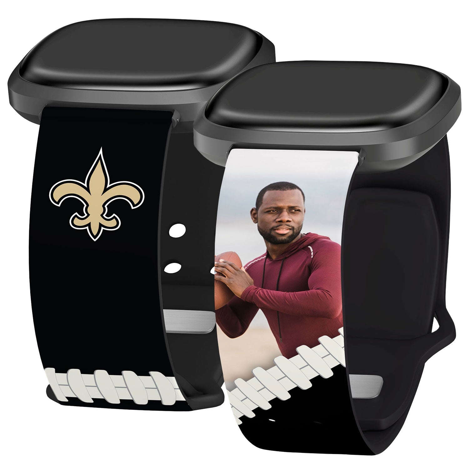 New Orleans Saints Custom Photo HD Fitbit Versa 3 & Sense 1 Watch Band