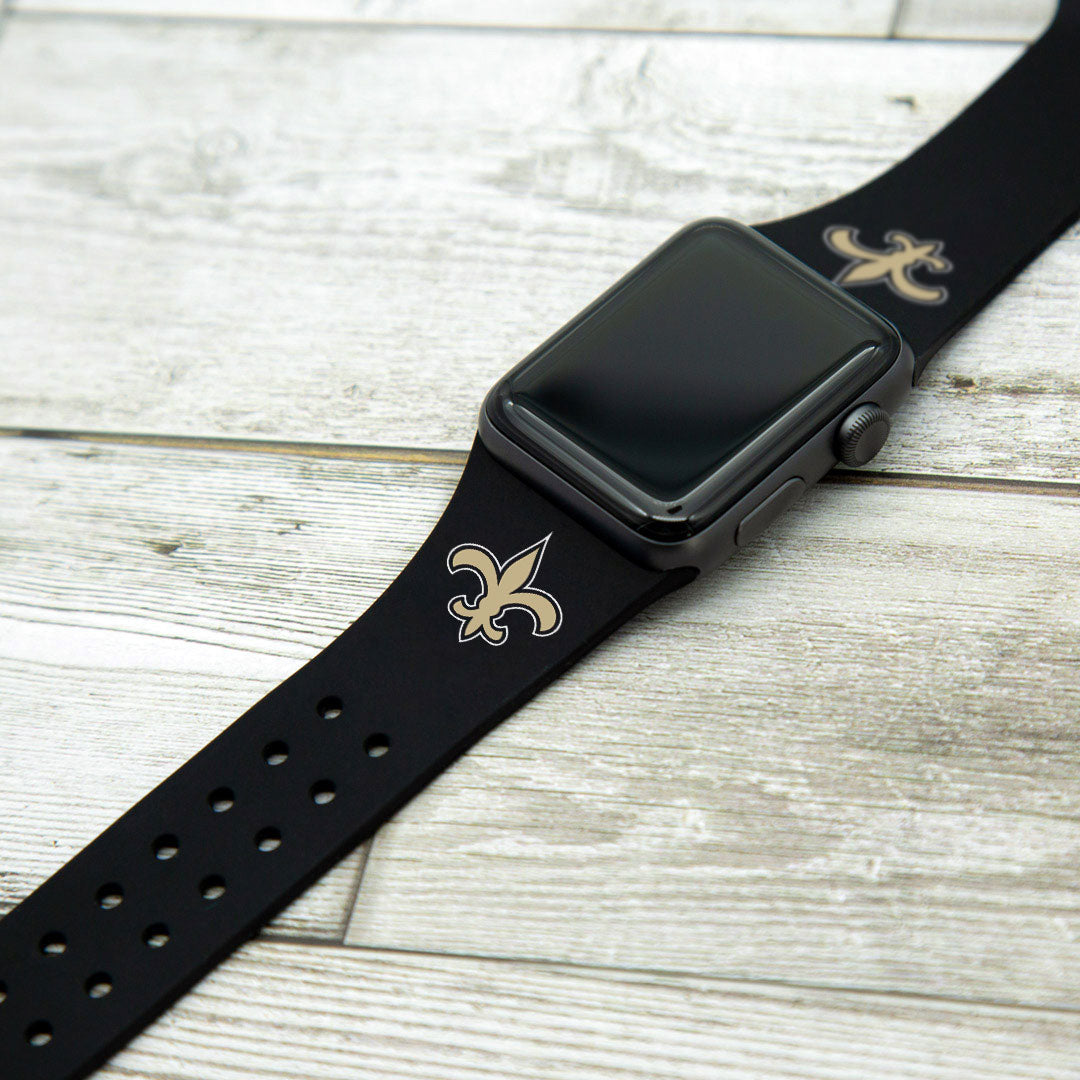 New Orleans Saints Silicone Apple Watch Band - Game Time