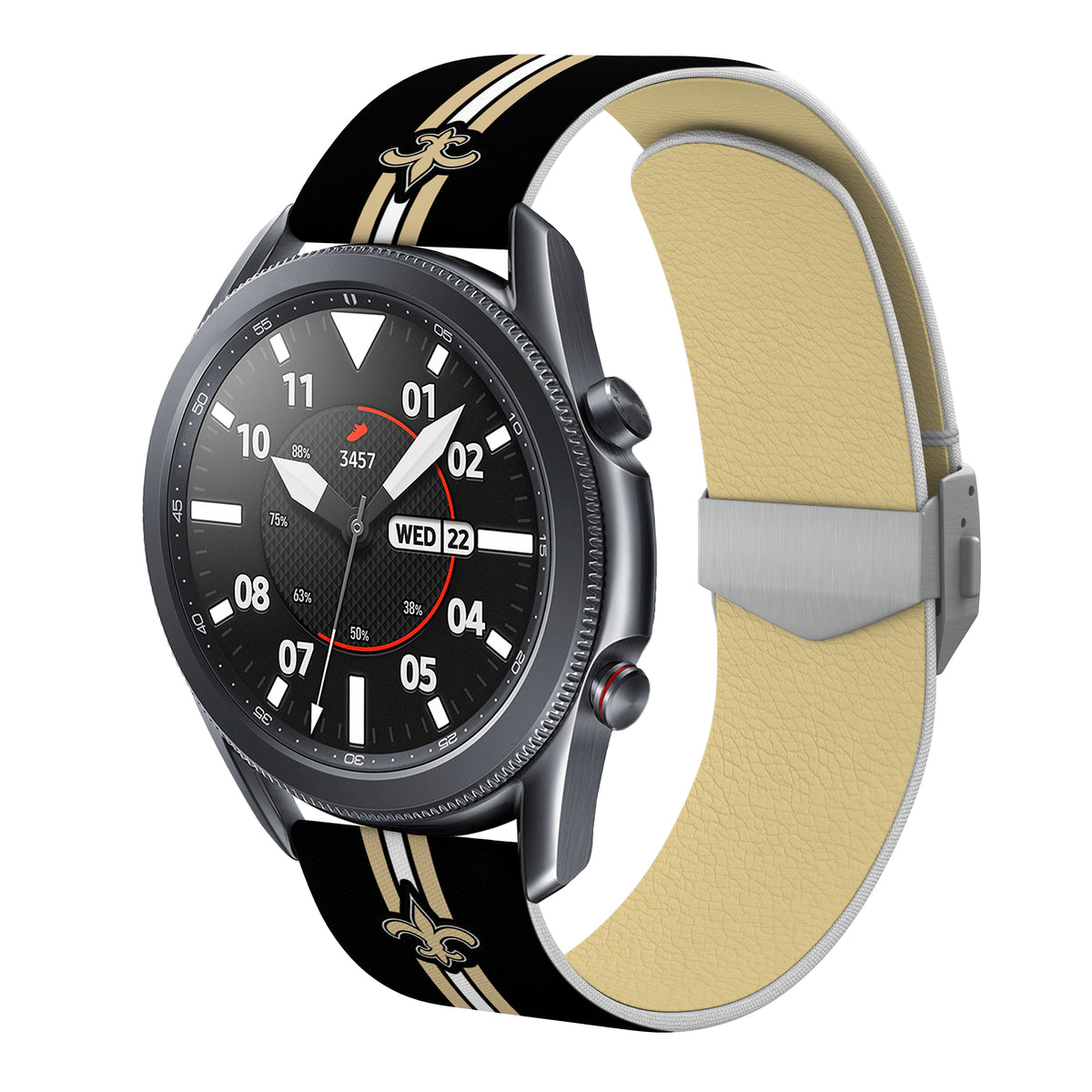 New Orleans Saints Full Print Quick Change Watch Band With Engraved Buckle - AffinityBands