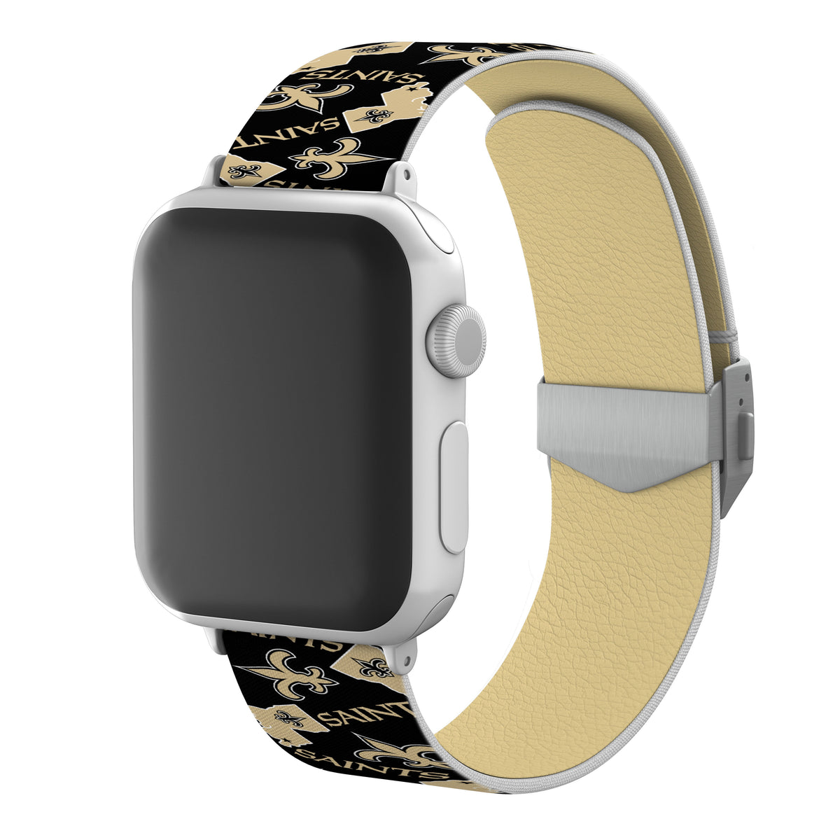 New Orleans Saints Full Print Watch Band With Engraved Buckle - AffinityBands